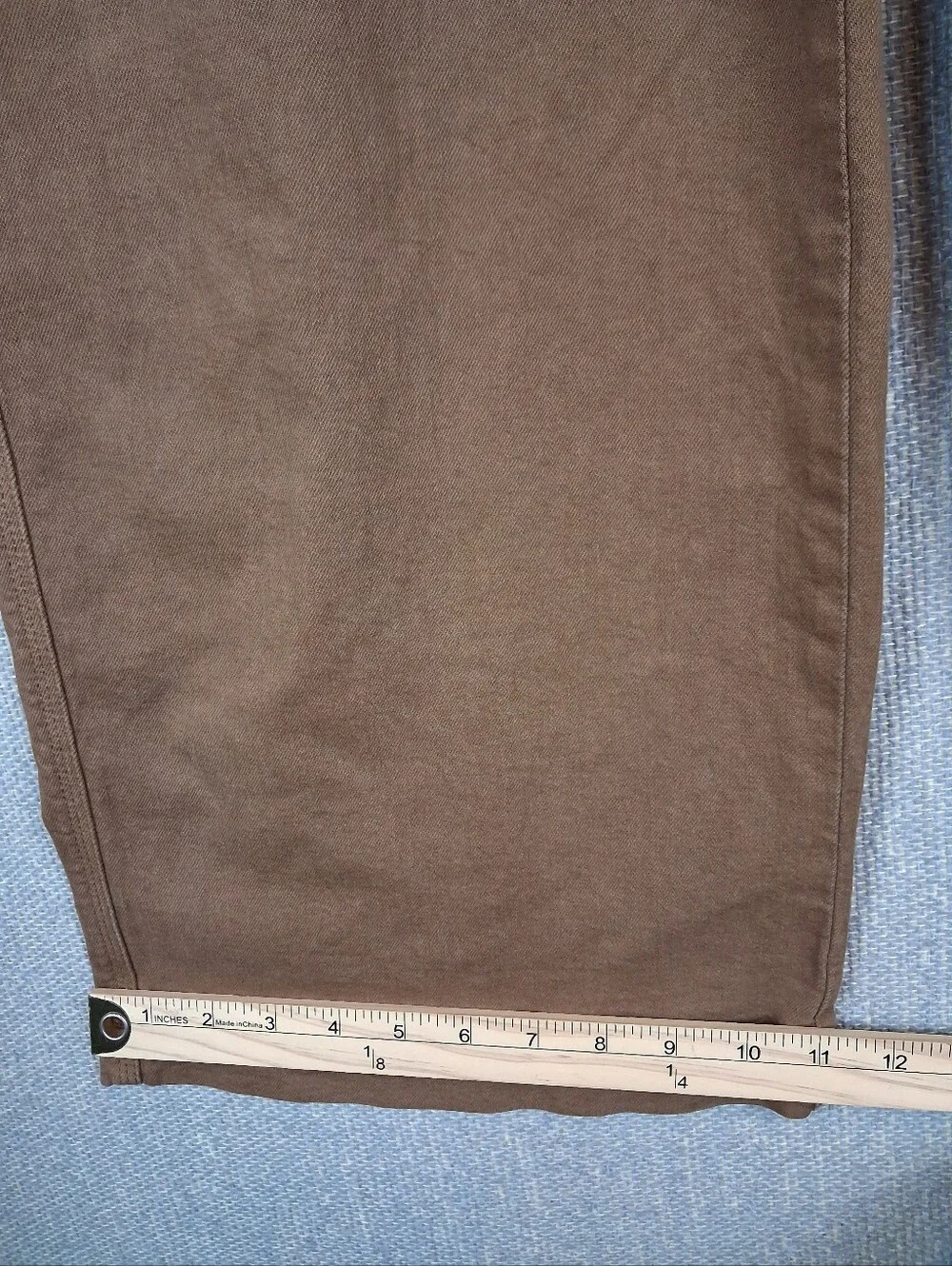 L.L.Bean Womens 207 Vintage Cotton Denim Wide-Leg Jeans High Rise Brown Size 16